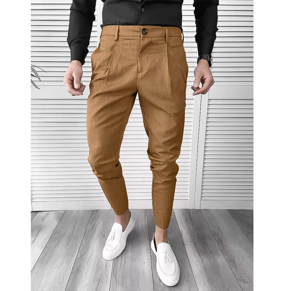 Men's Foreign Trade Double Fold Leisure Business Pants