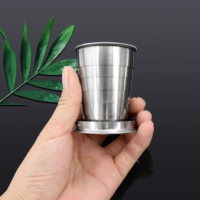 Stainless Steel Outdoor Folding Travel Water Cup Creative