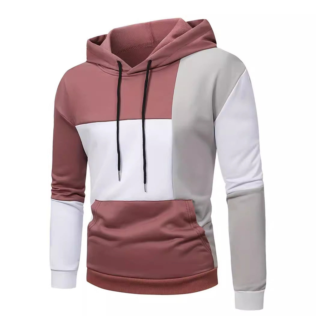 Men's 3D Hooded Sweater With Color Matching Pattern