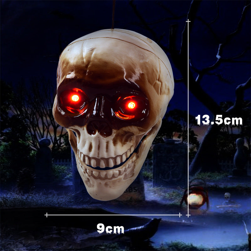 Animated Floating Skeleton Decorations Realistic Halloween Skull Heads Halloween Decorations Scary Sound Spooky Decoration