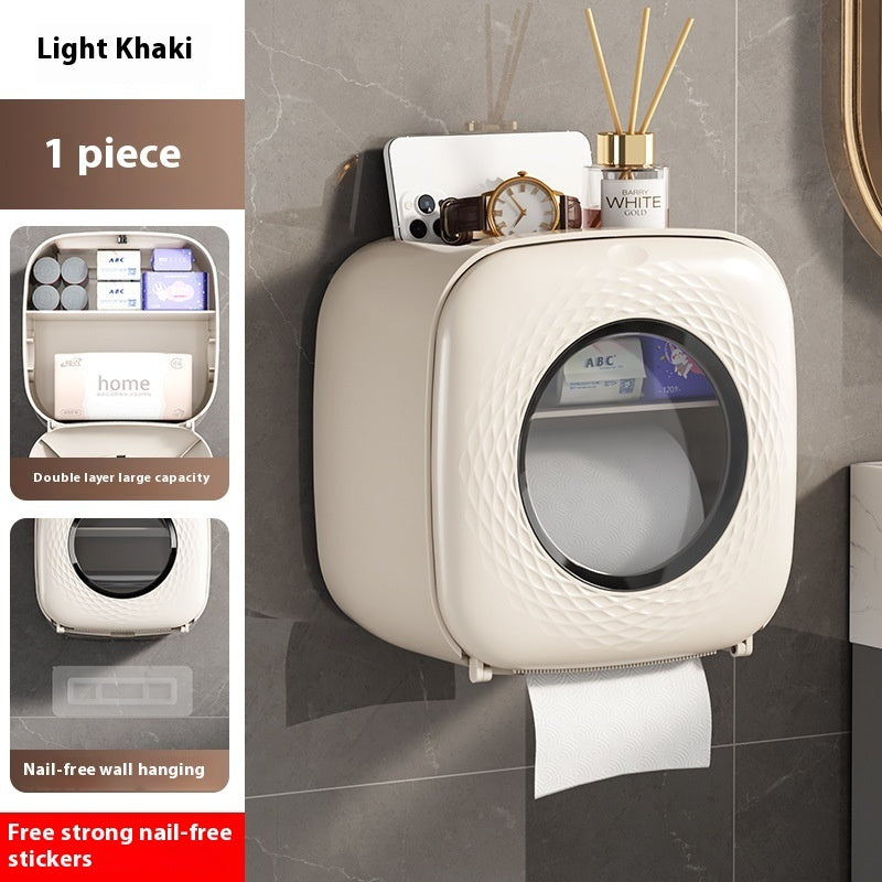 Toilet Tissue Box Toilet Punch-free Wall-mounted Tissue Box