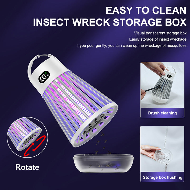 Digital Display Mosquito Killer Lamp Electric Shock Mosquito Trap Light Radiationless Insect Repellent Trap For Bedroom Outdoor Summer Gadgets